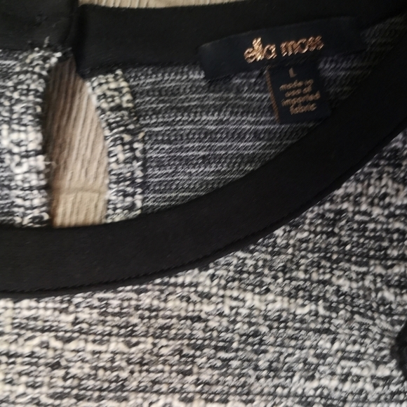 00S contemporary Ella Moss 2 tone tweed cap sleeve knitwear top - Picture 2 of 4